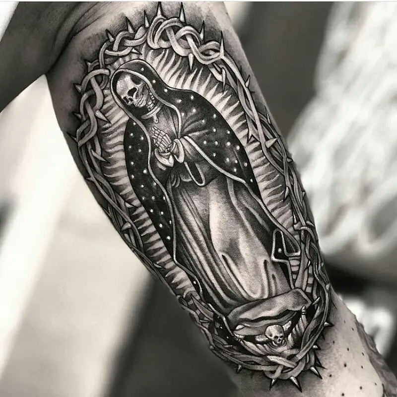 Striking Santa Muerte with detailed design features