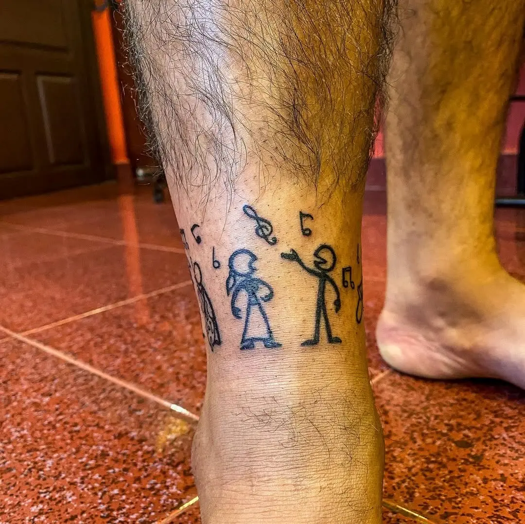 Unique Stick Figures Representing Musical Moments