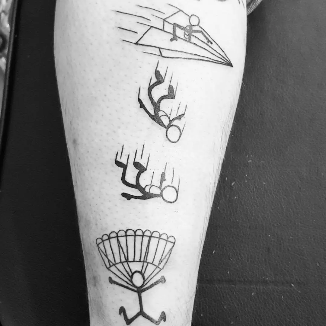 Dynamic Stick Figure Tattoo Illustrations