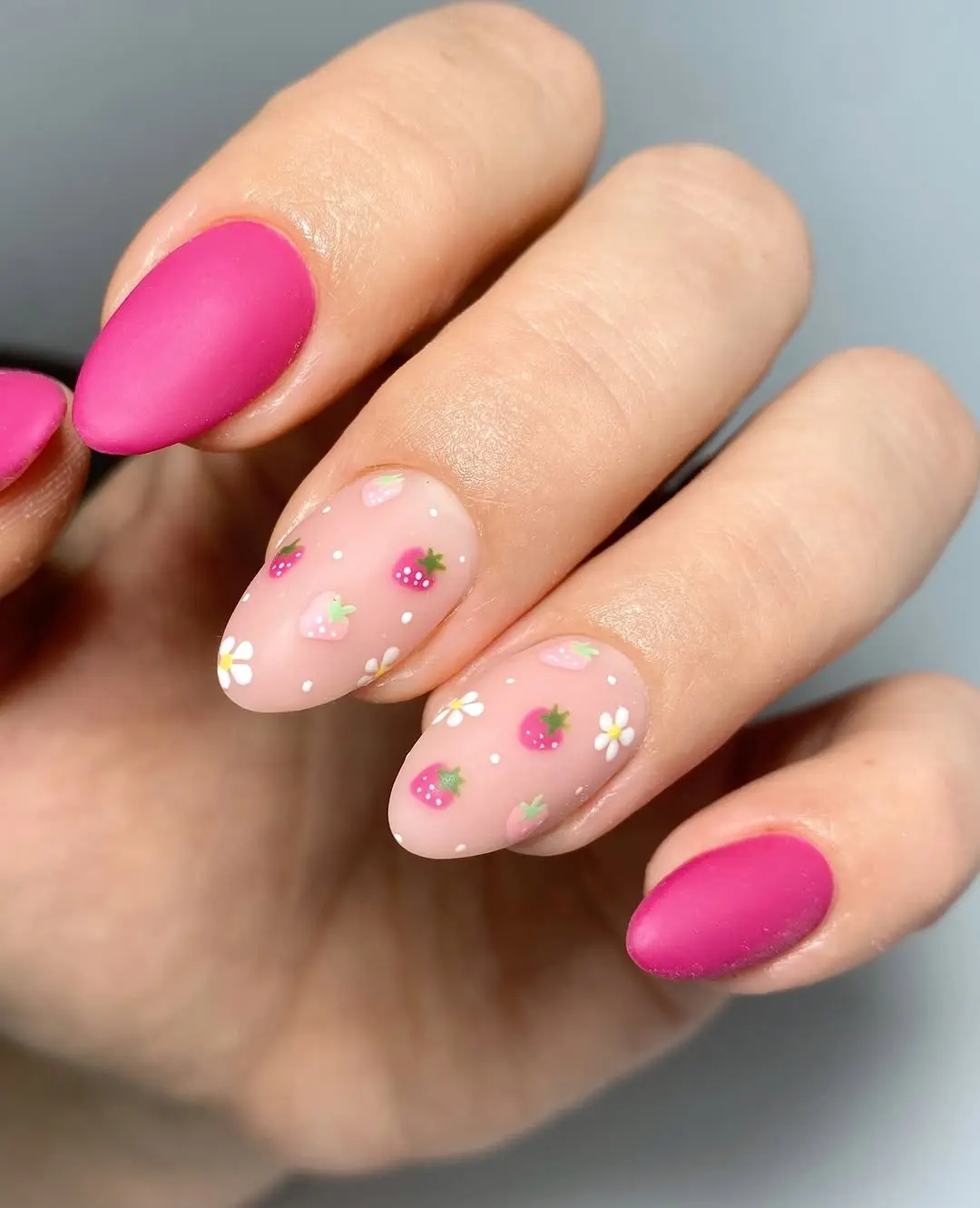 Charming Strawberry-Inspired Nail Art Design