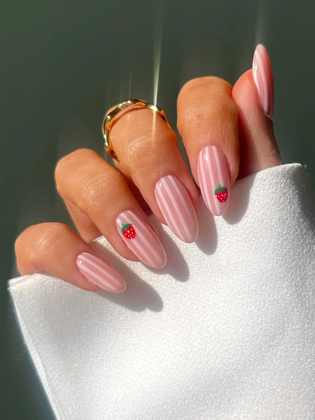 Sweet Strawberry-Inspired Nail Art for Summer