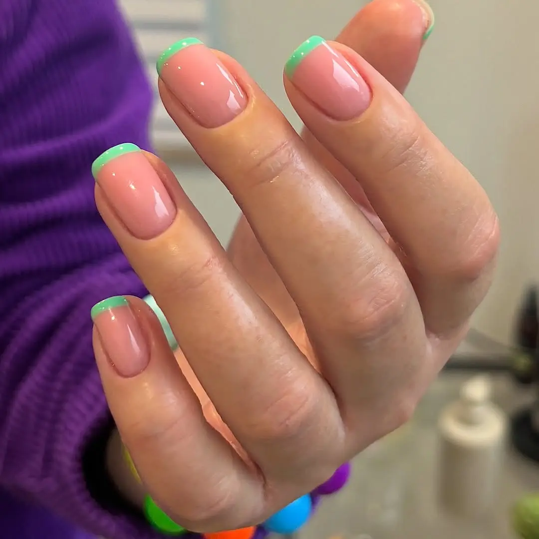 Stylish turquoise French tip nails for every occasion