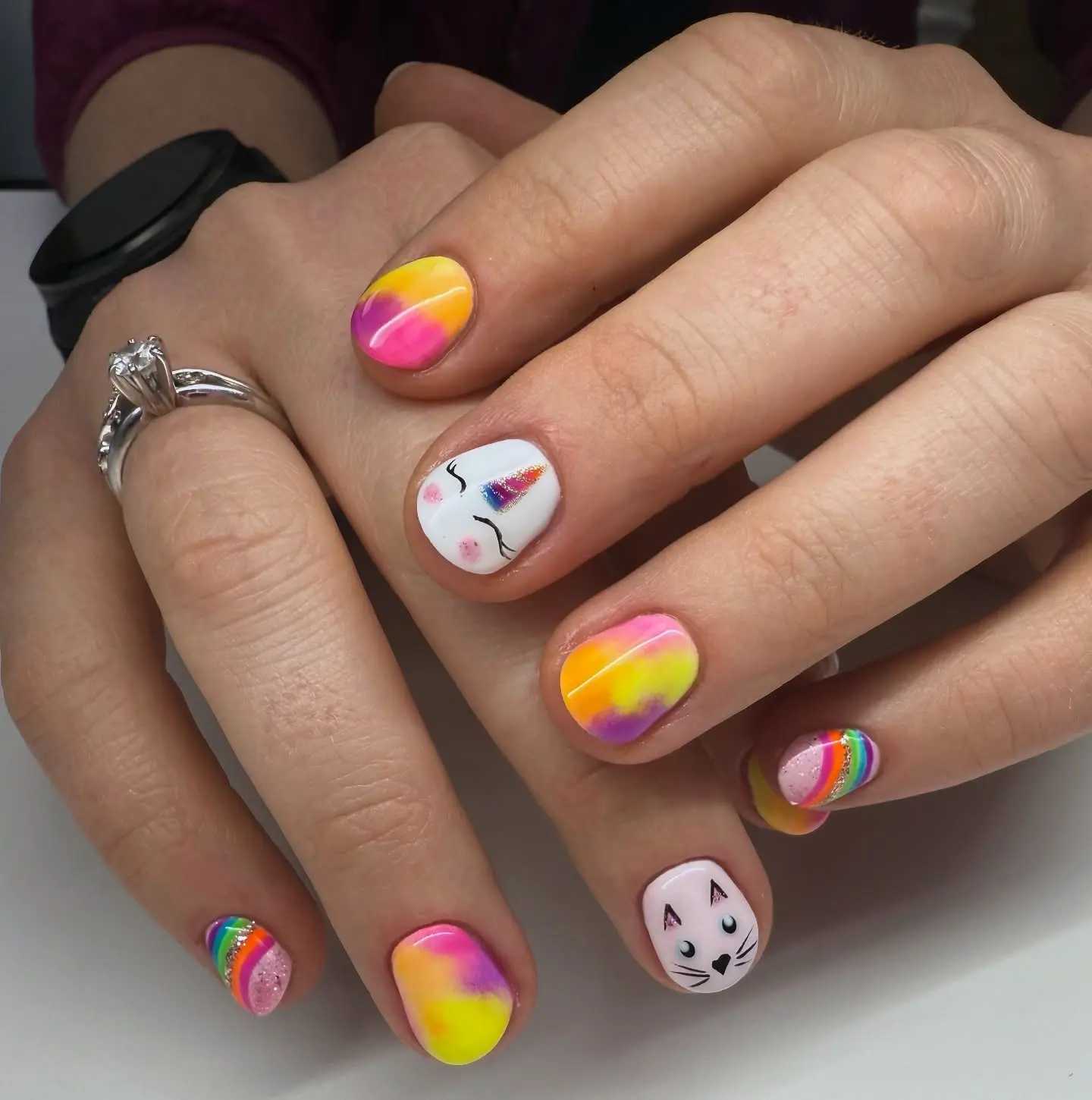 Vibrant and Playful Unicorn Nail Art