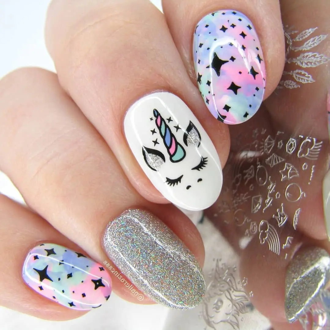 Whimsical unicorn design with sparkly accents
