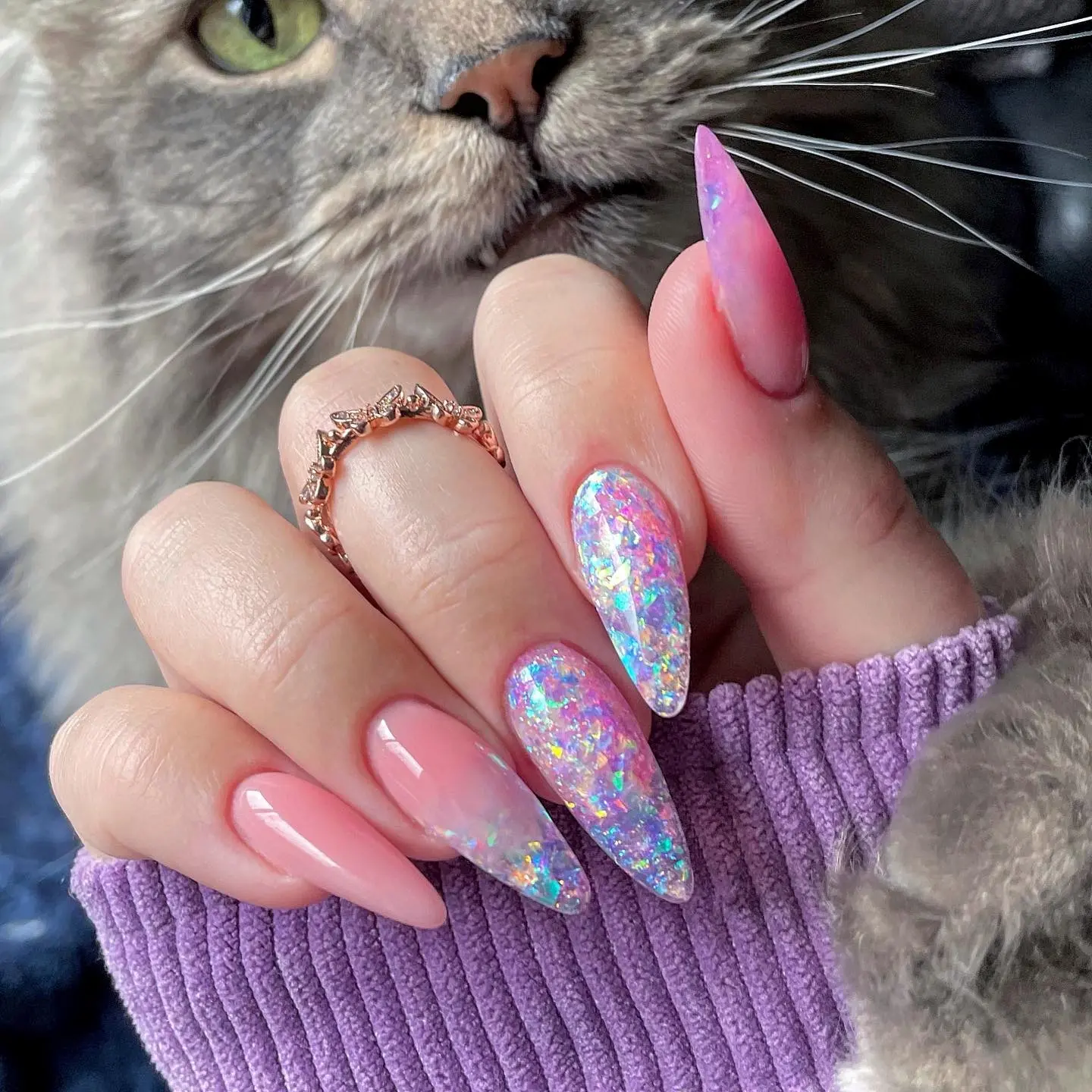 Mesmerizing pastel unicorn-inspired nail art