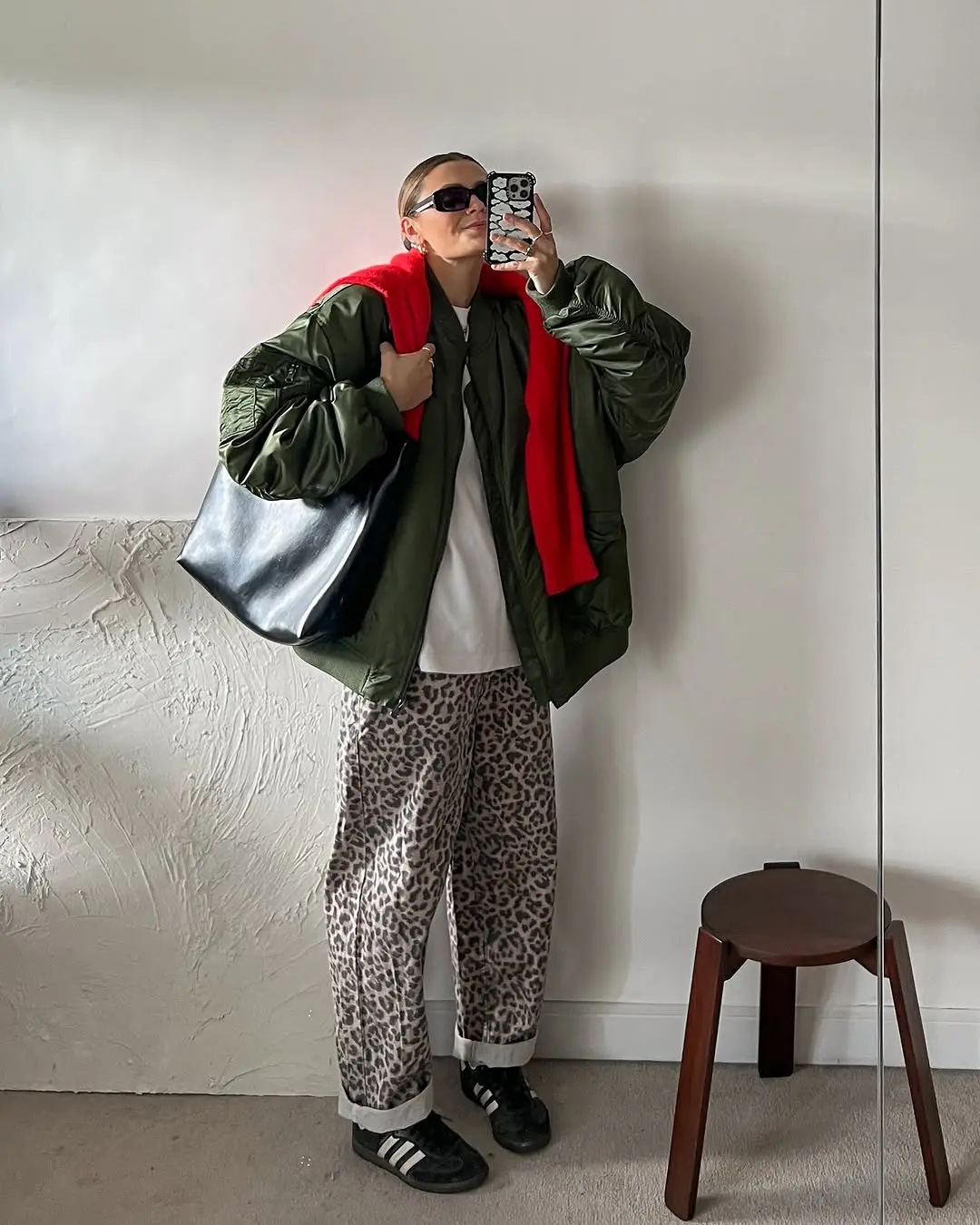 Chic Urban Style with Bold Prints and Layers