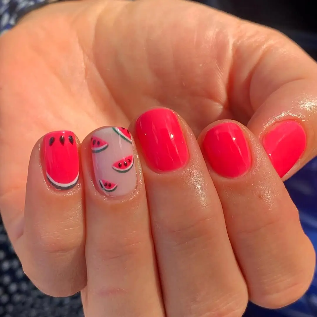 Playful watermelon nail art for vibrant summers