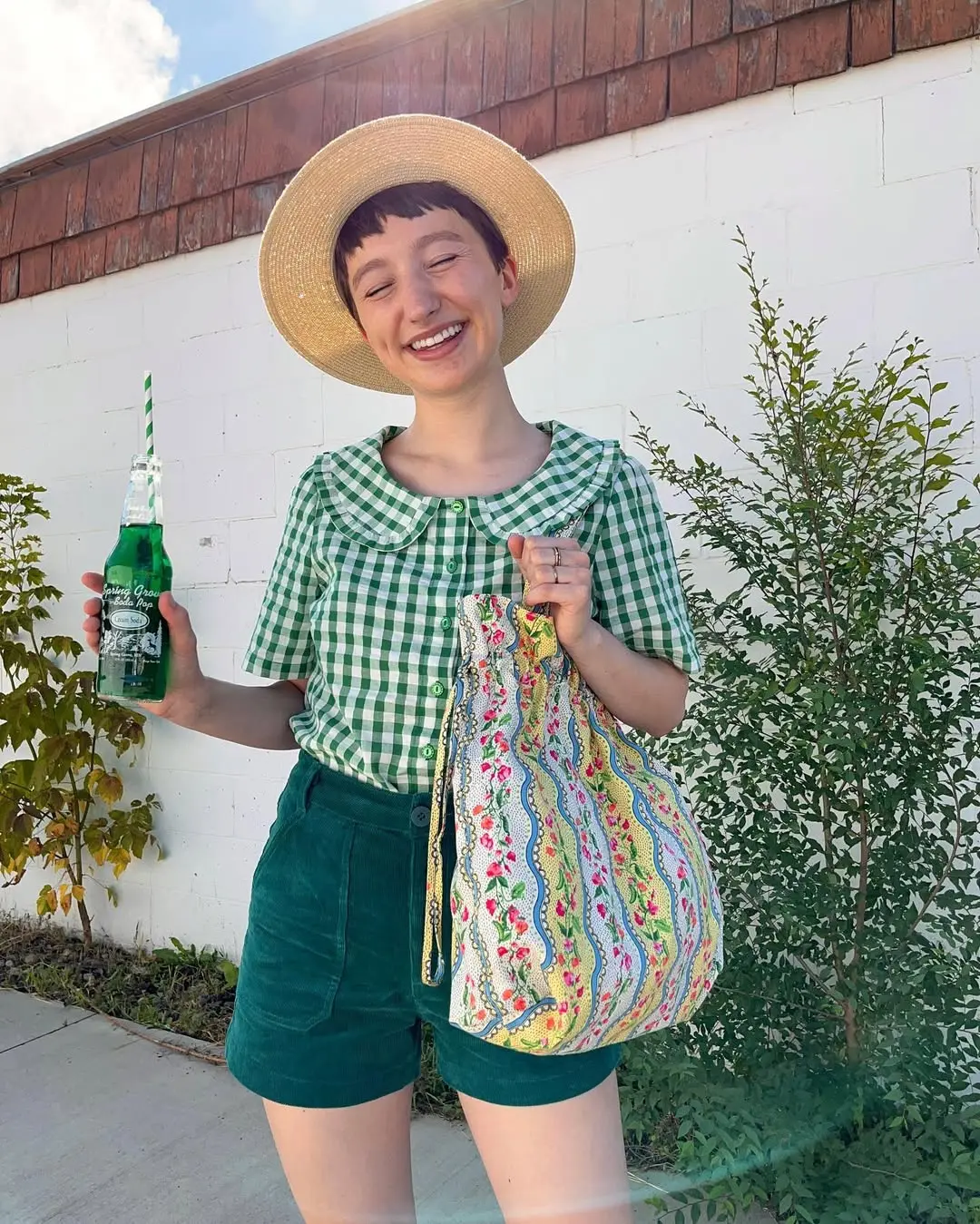 Charming Gingham and Floral Summer Ensemble