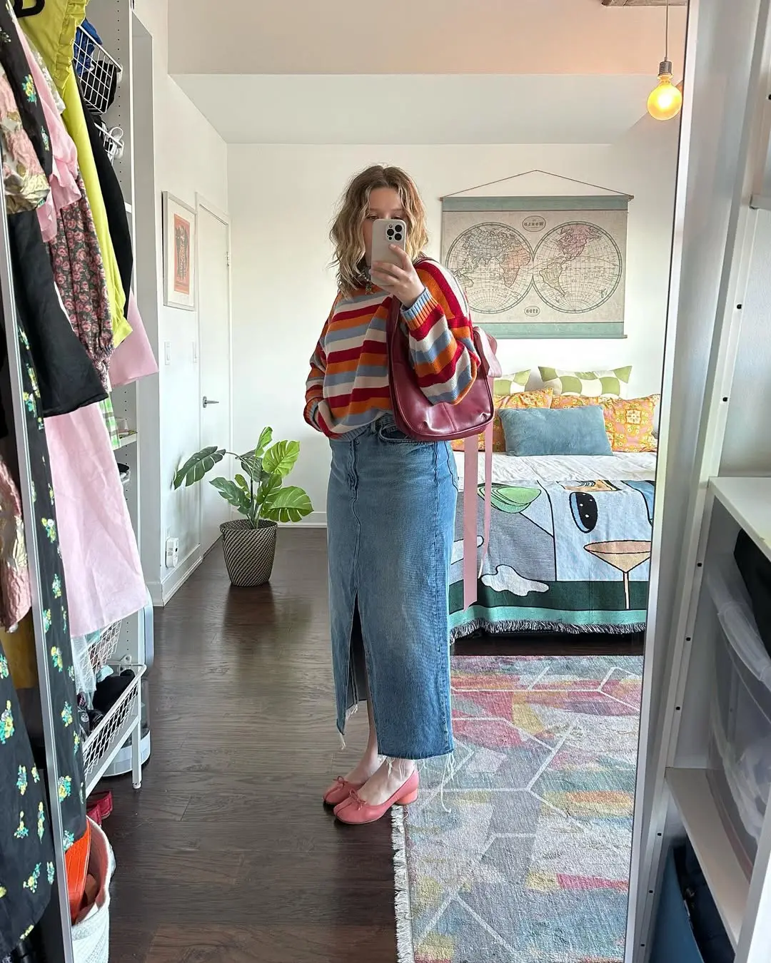 Vibrant Stripes with Casual Chic Denim