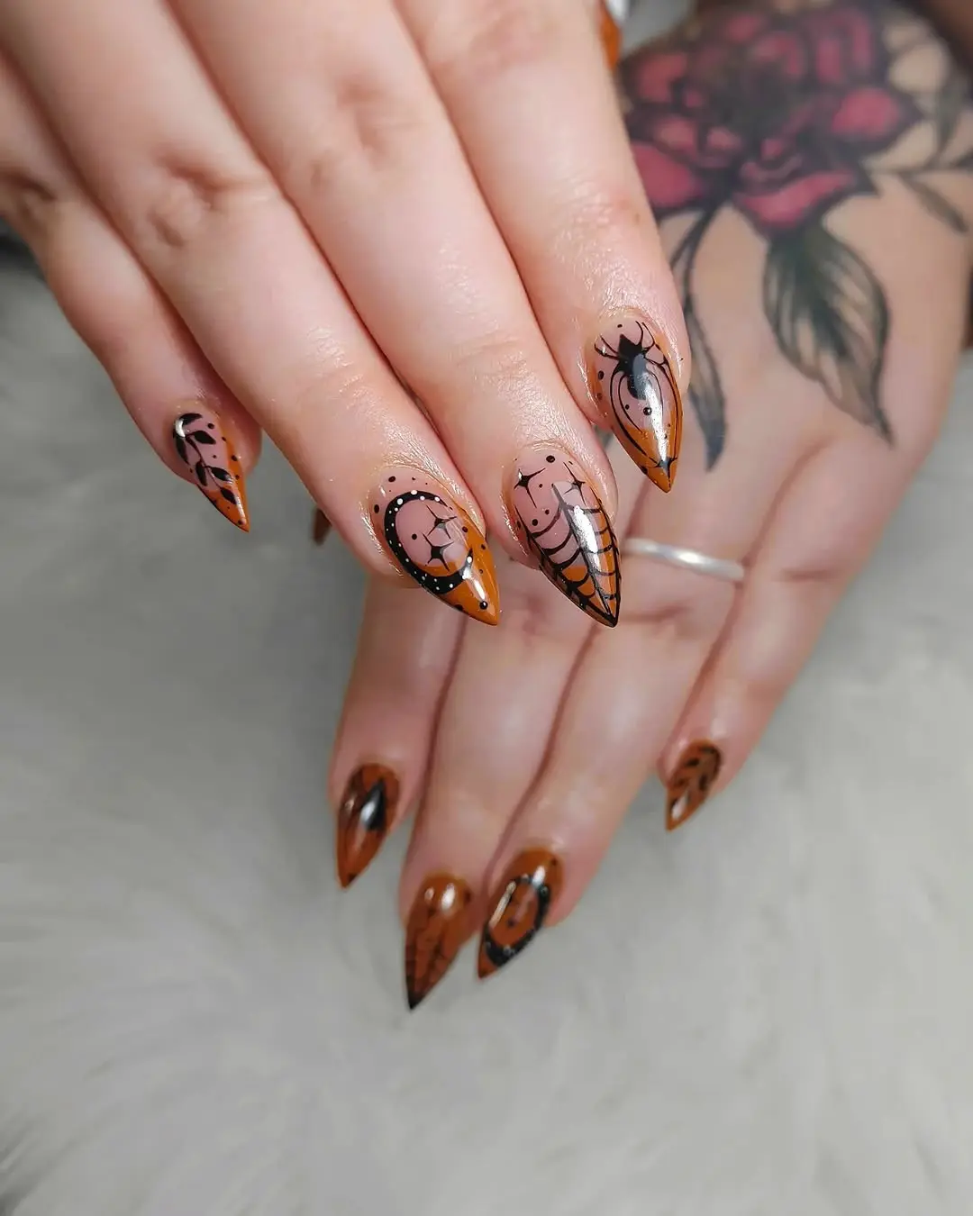 Charming Halloween-Inspired Nail Art Design