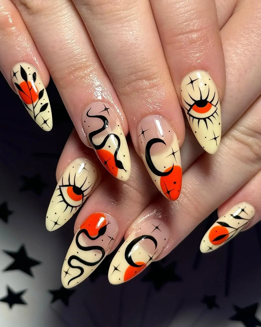 Spooky Eye Nail Art for Witchy Vibes