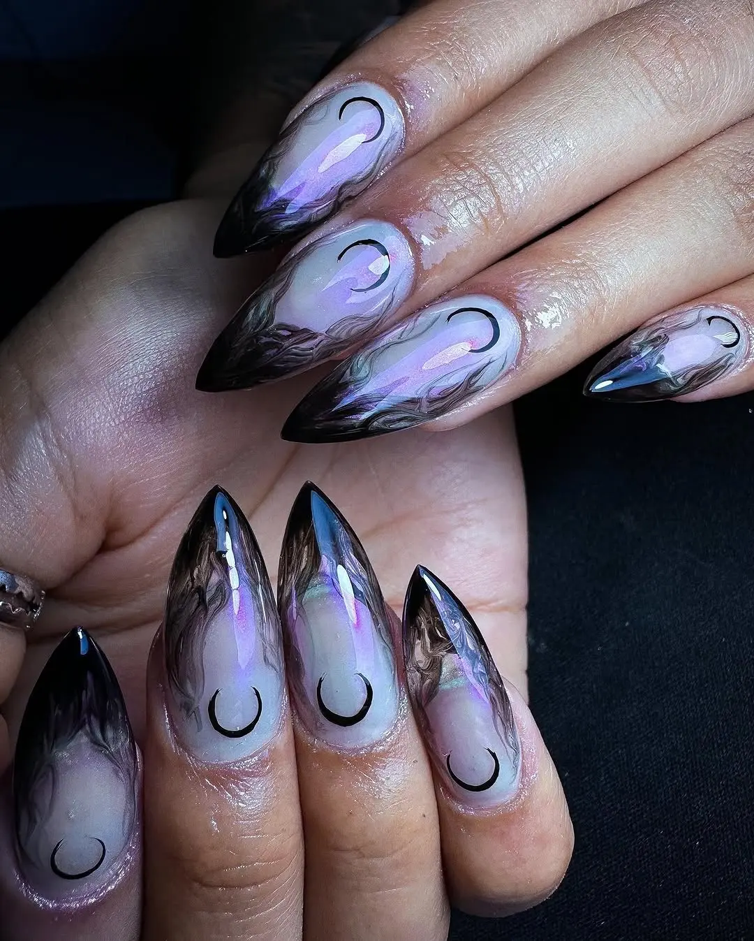 Elegant witchy nails with a mystical touch