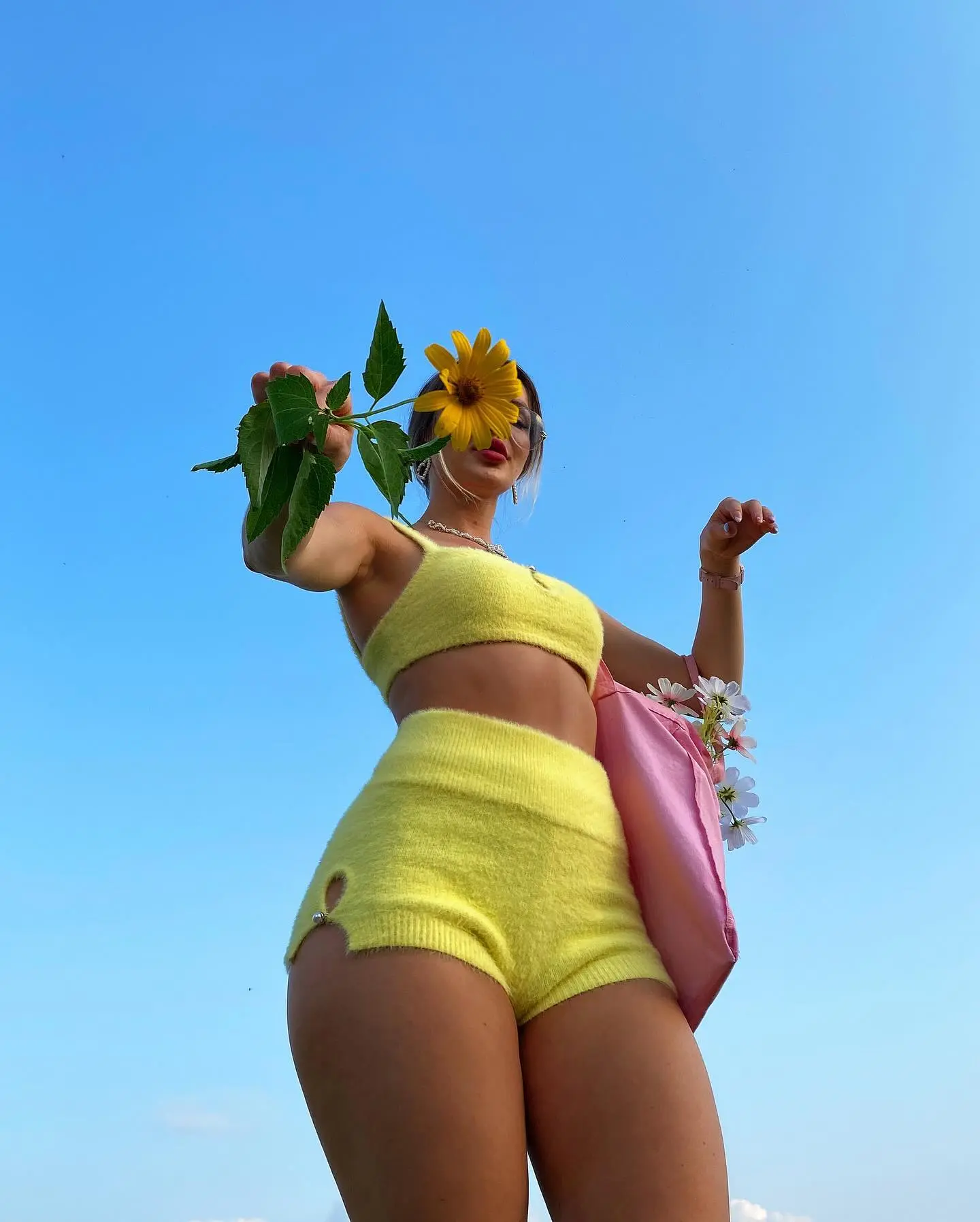 Chic Yellow Summer Ensemble with Floral Touch