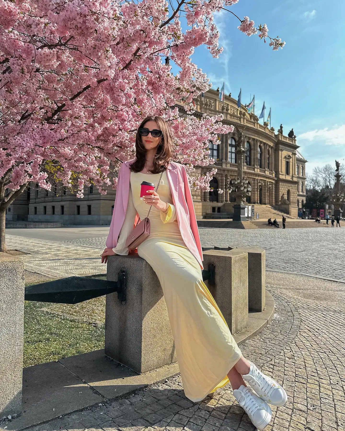 Spring Elegance in Yellow and Pink Ensemble