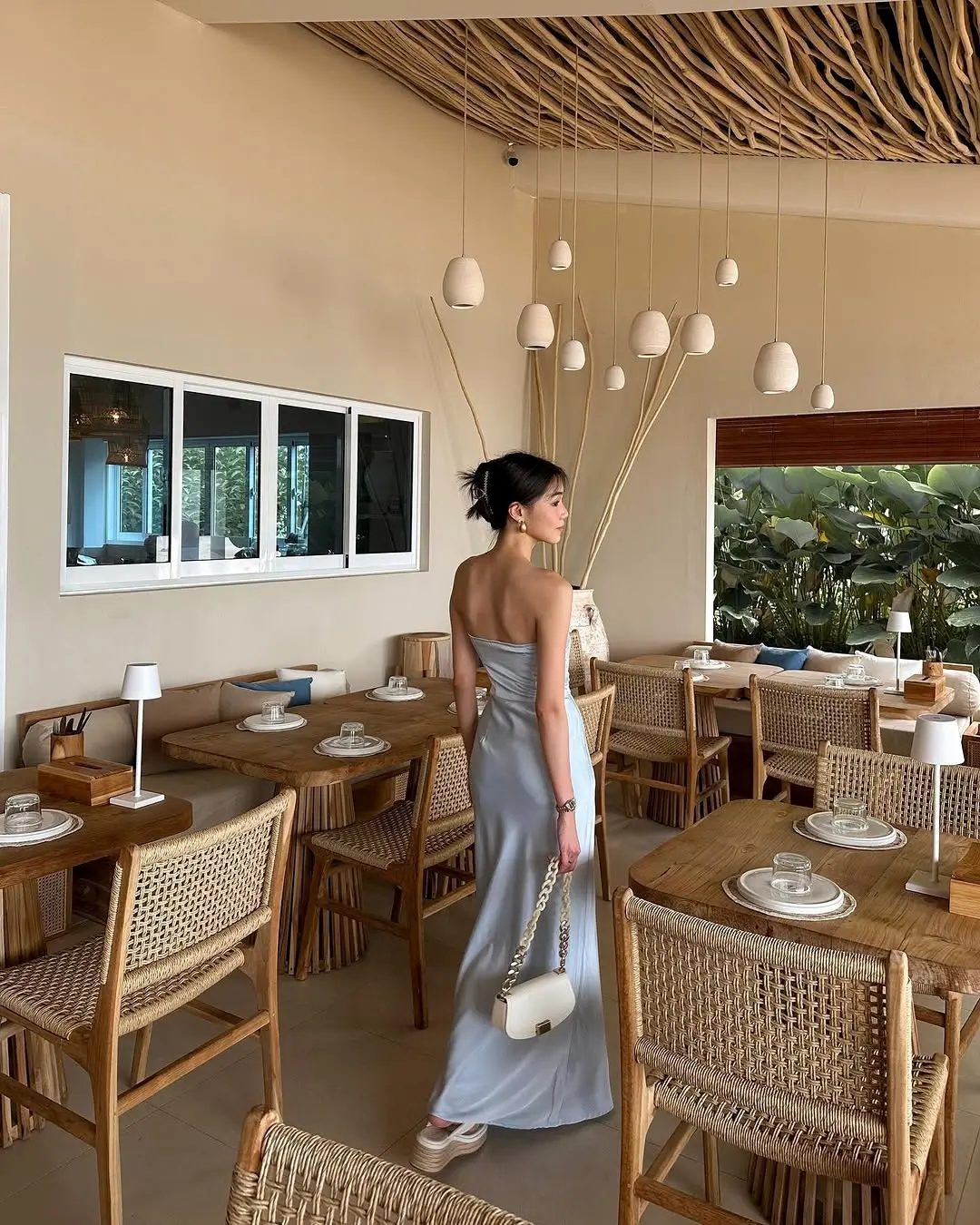 Elegant satin dress perfect for brunch vibes