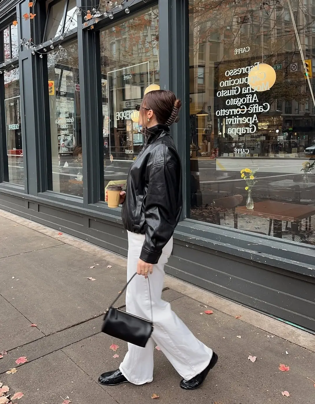 Chic Leather Jacket Brunch Look for Fall