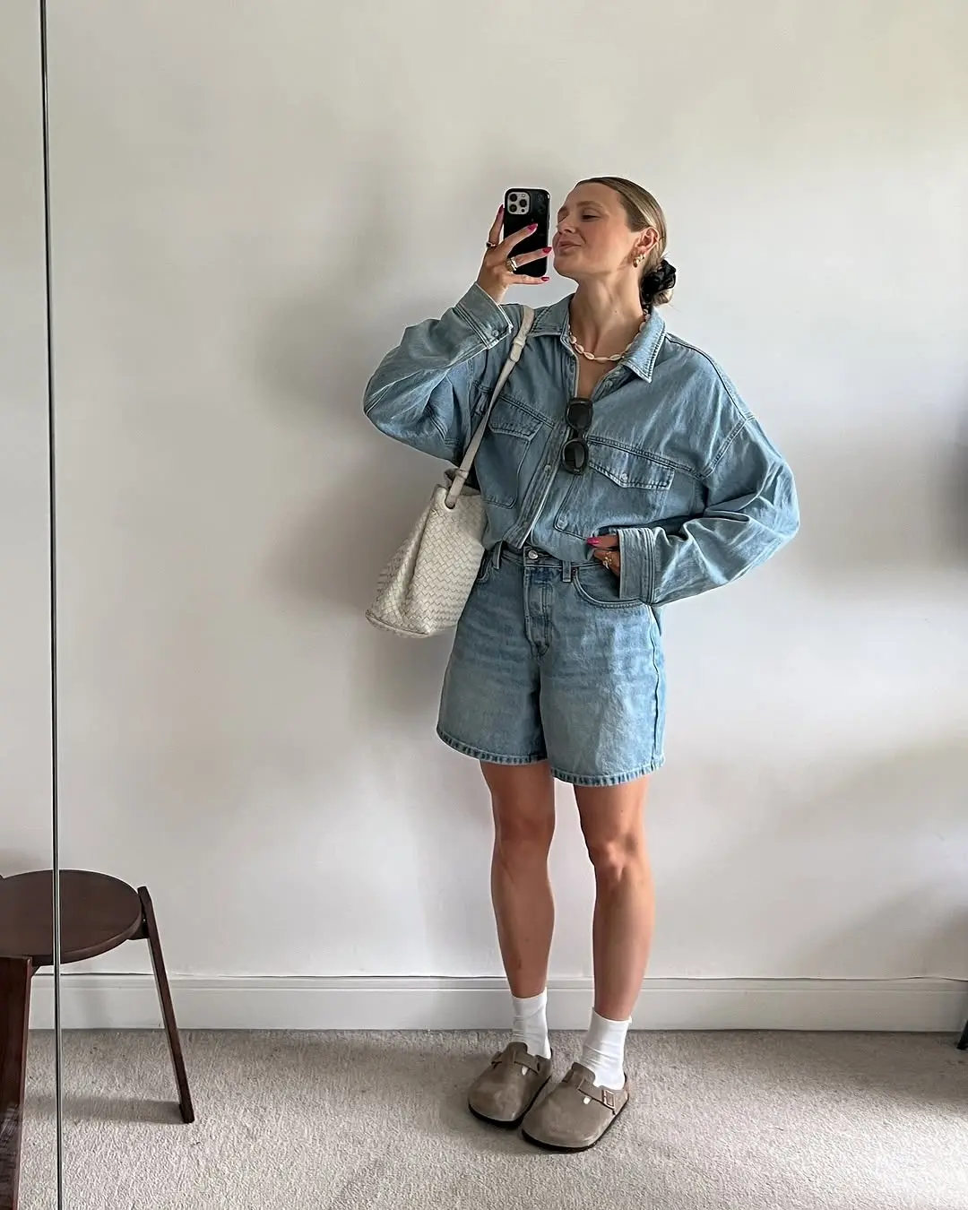 Chic and Casual Denim Brunch Outfit