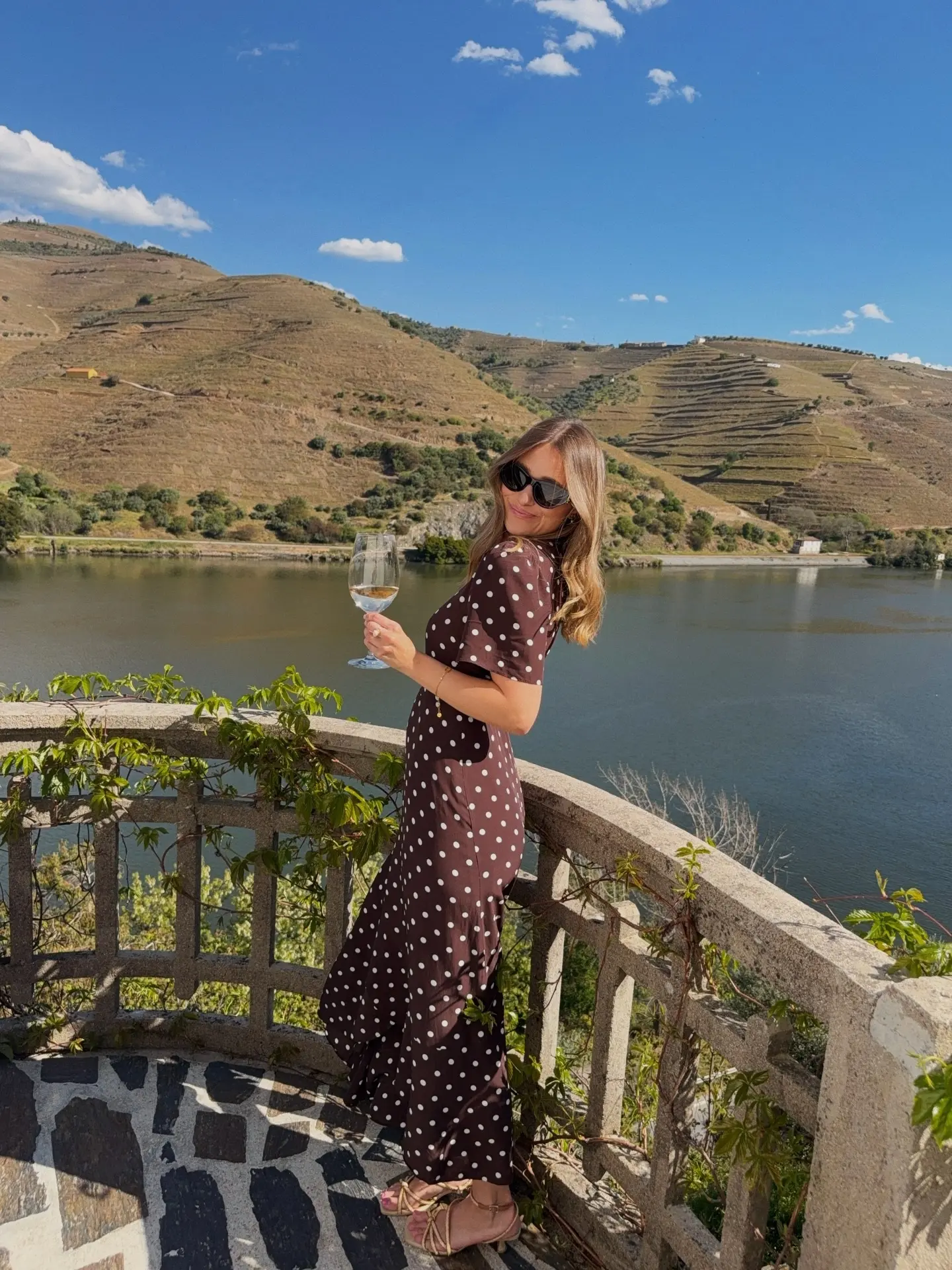 Chic Polka Dot Dress for Winery Visits