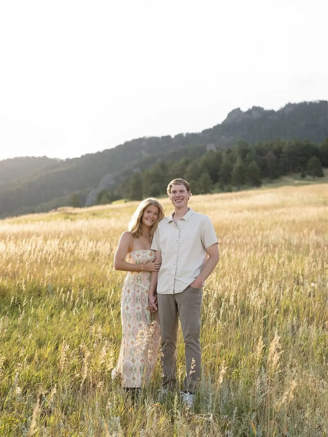 Charming couple in light, summery outfits