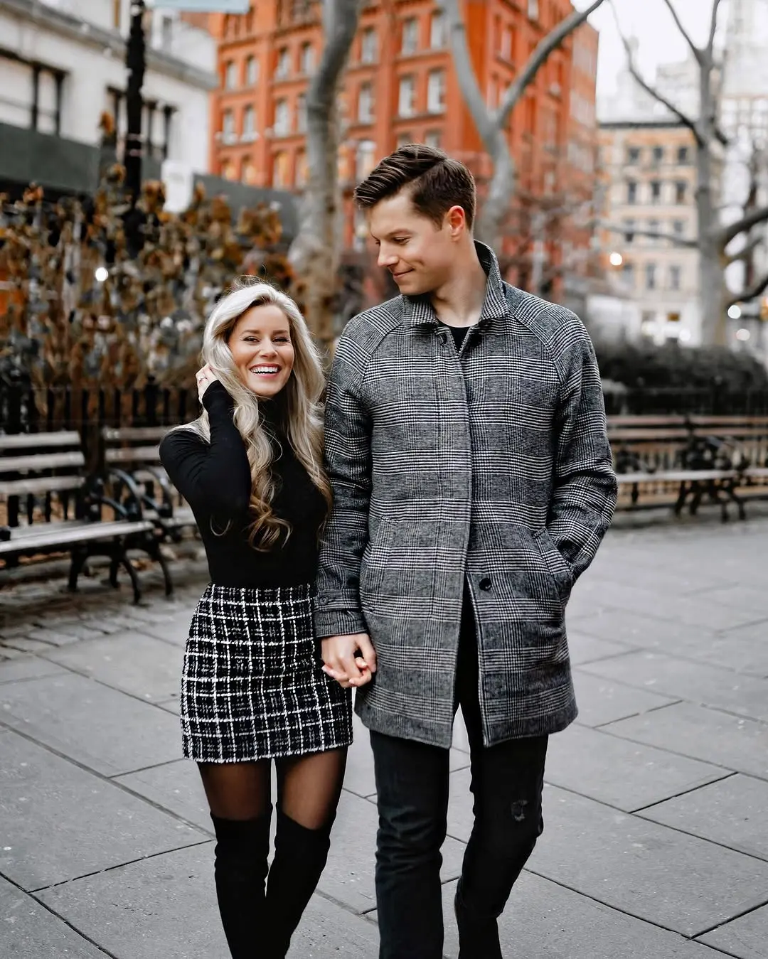 Chic Couple's Winter Engagement Outfit Inspiration