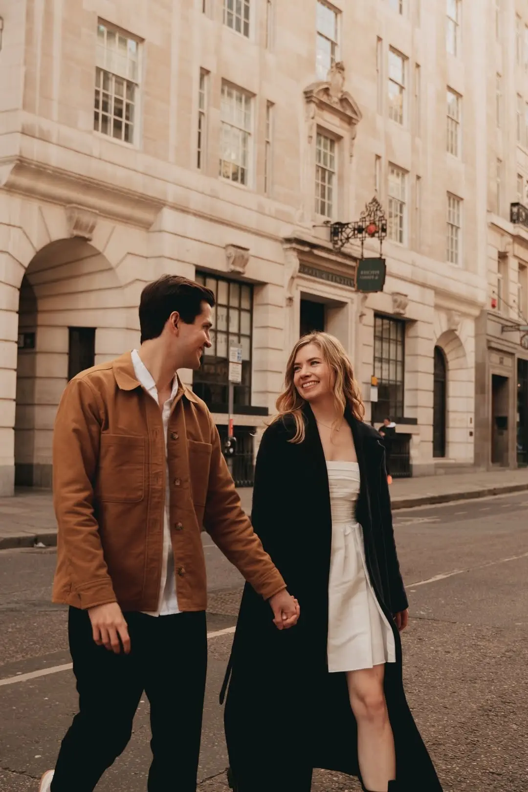 Stylish Couple in Urban Engagement Photo