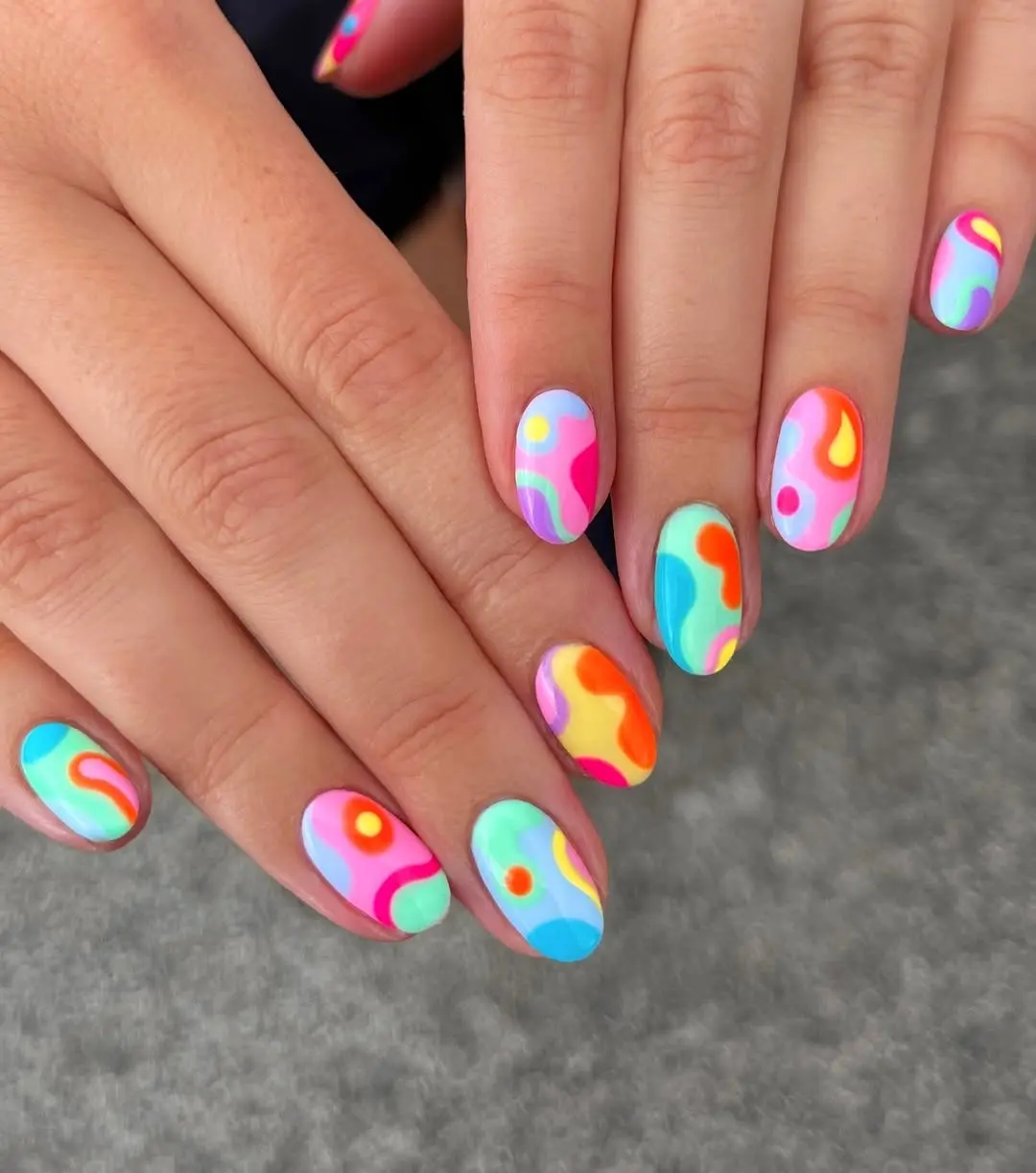 Vibrant, abstract designs for fabulous nails