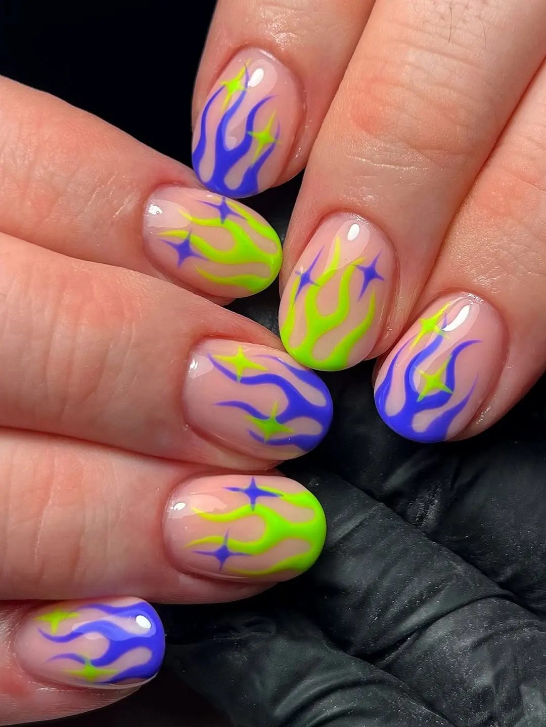 Vivid Flame Designs on Stylish Nails