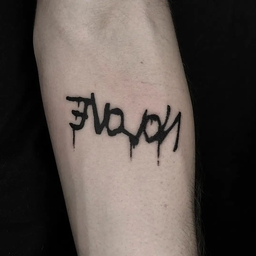 Stylish tattoo expressing personal sentiments boldly