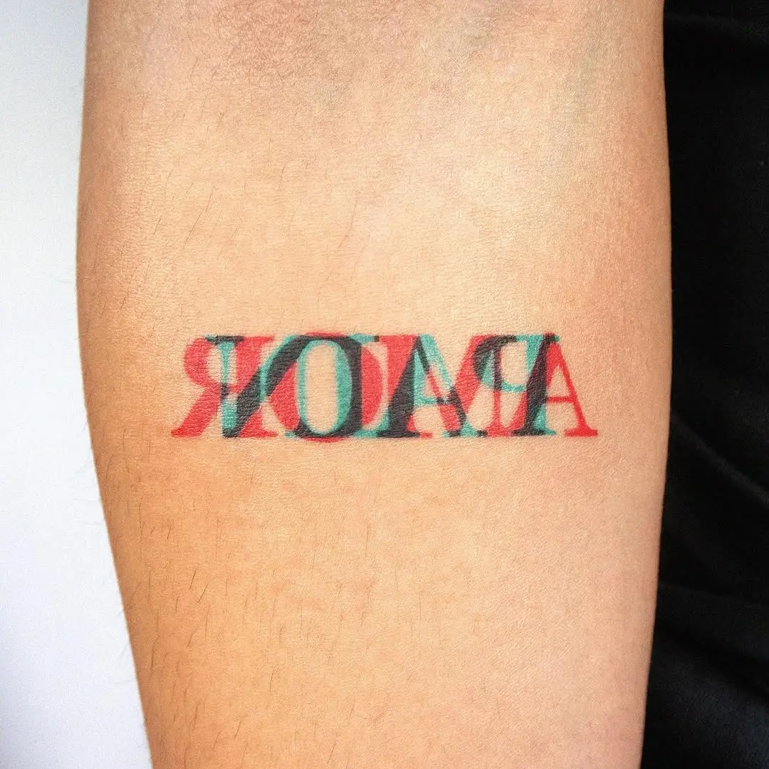 Unique Typography No Love Tattoo Design