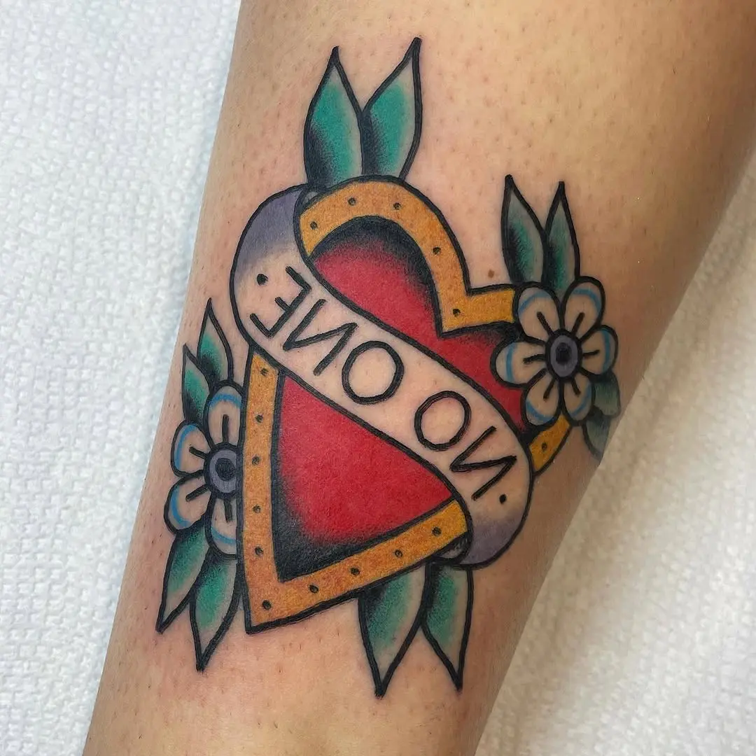 Striking tattoo symbolizing love and loneliness