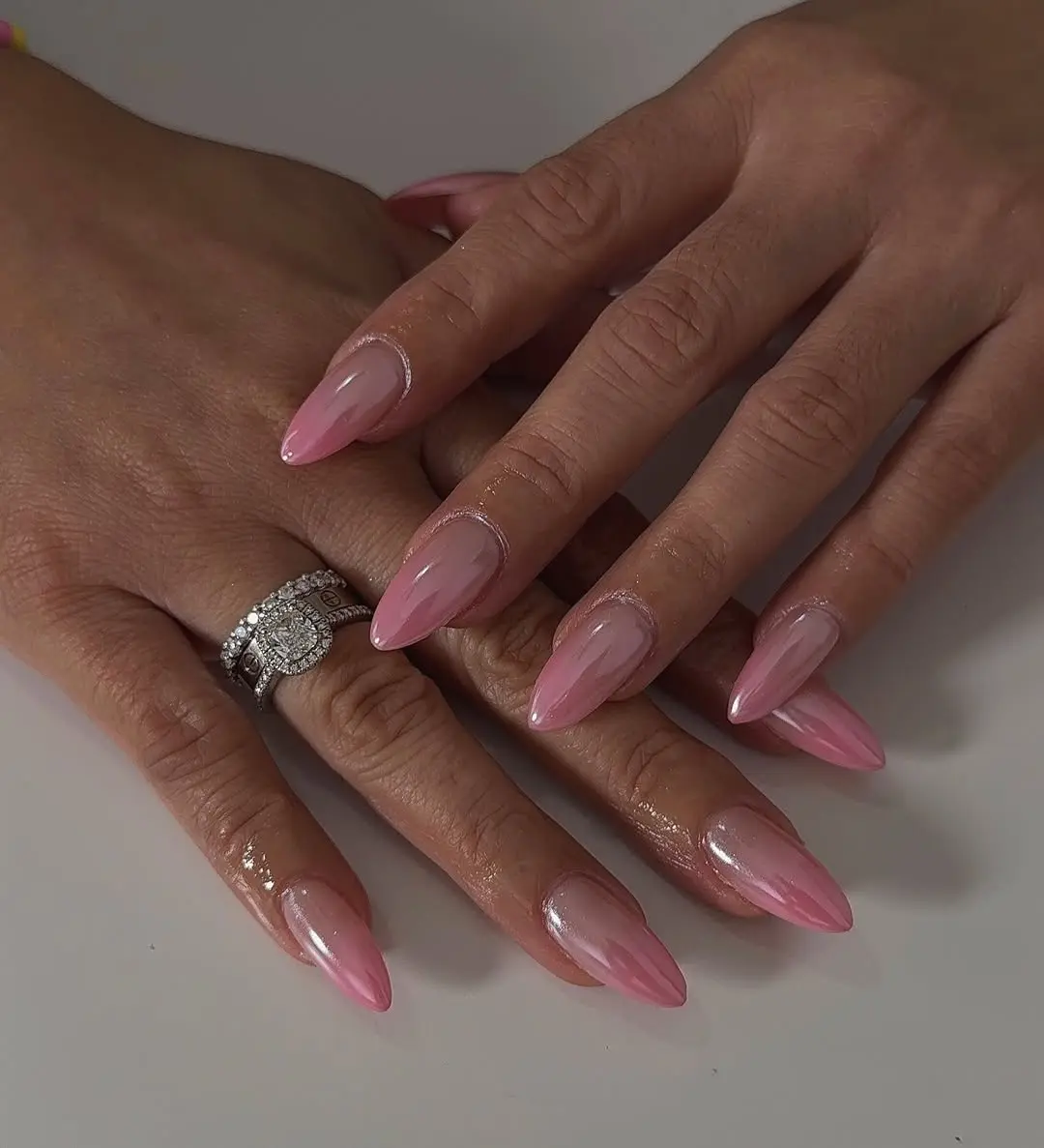 Stunning Gradient of Soft Pink Ombre Nails