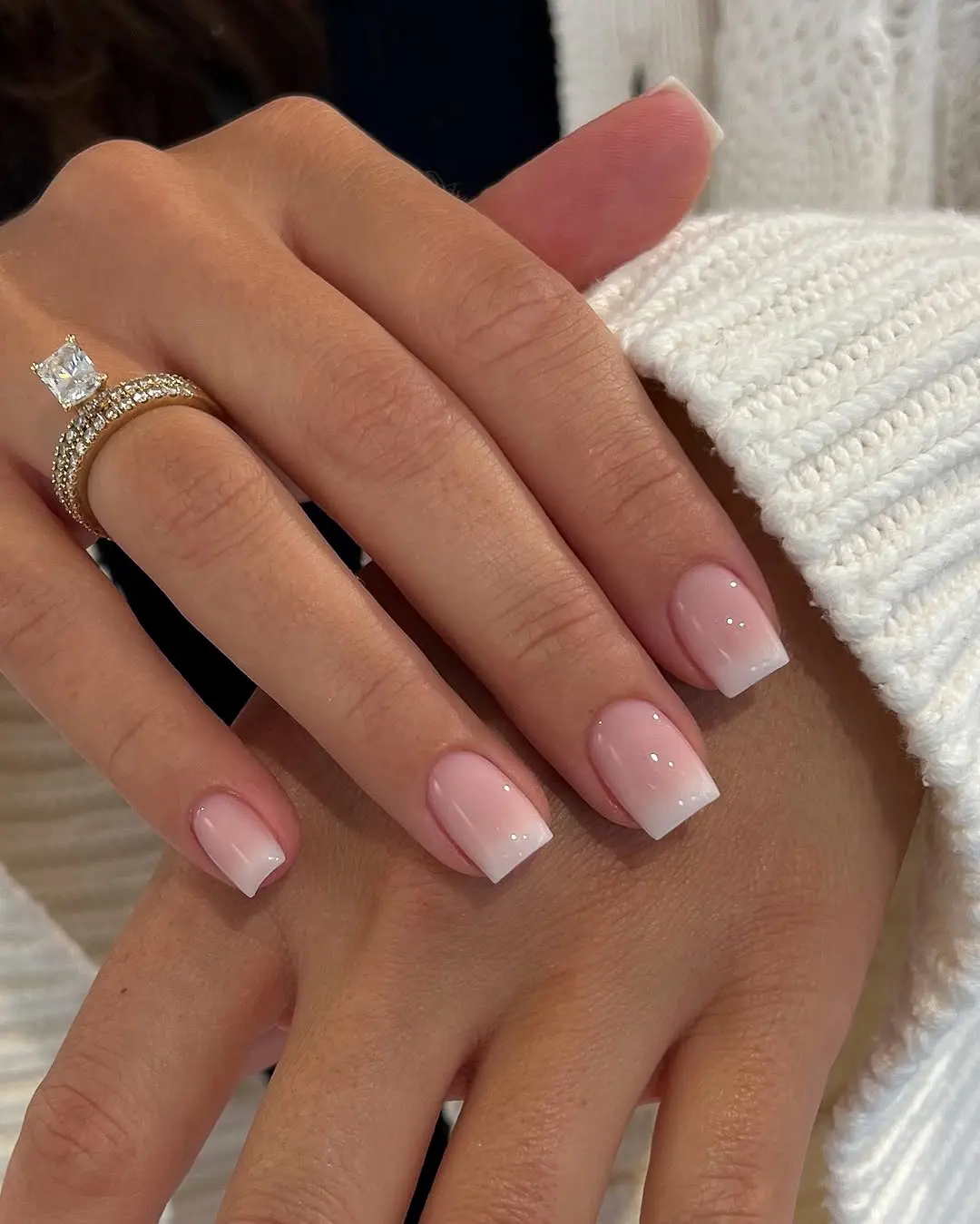 Chic ombre nails with a French twist