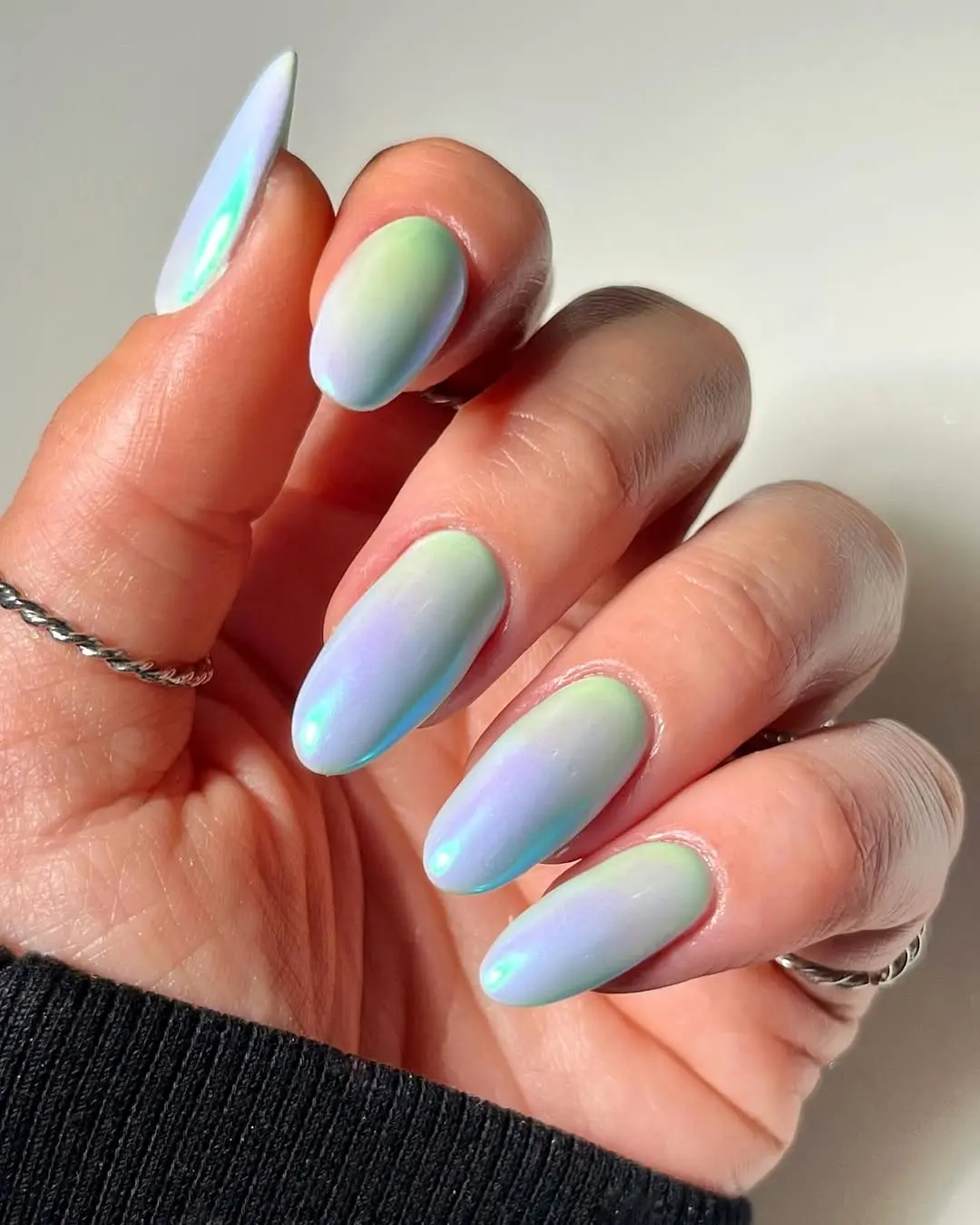 Stunning pastel ombre nails with a glossy finish
