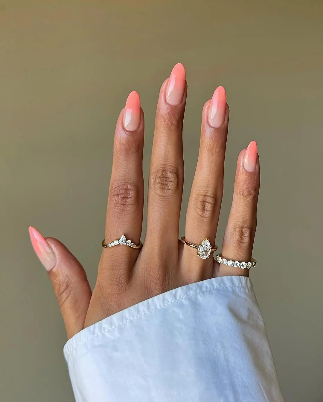 Chic Pink Ombre Nails with Glossy Finish