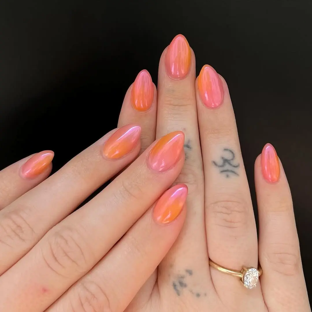 Vibrant pink ombre nail design inspiration