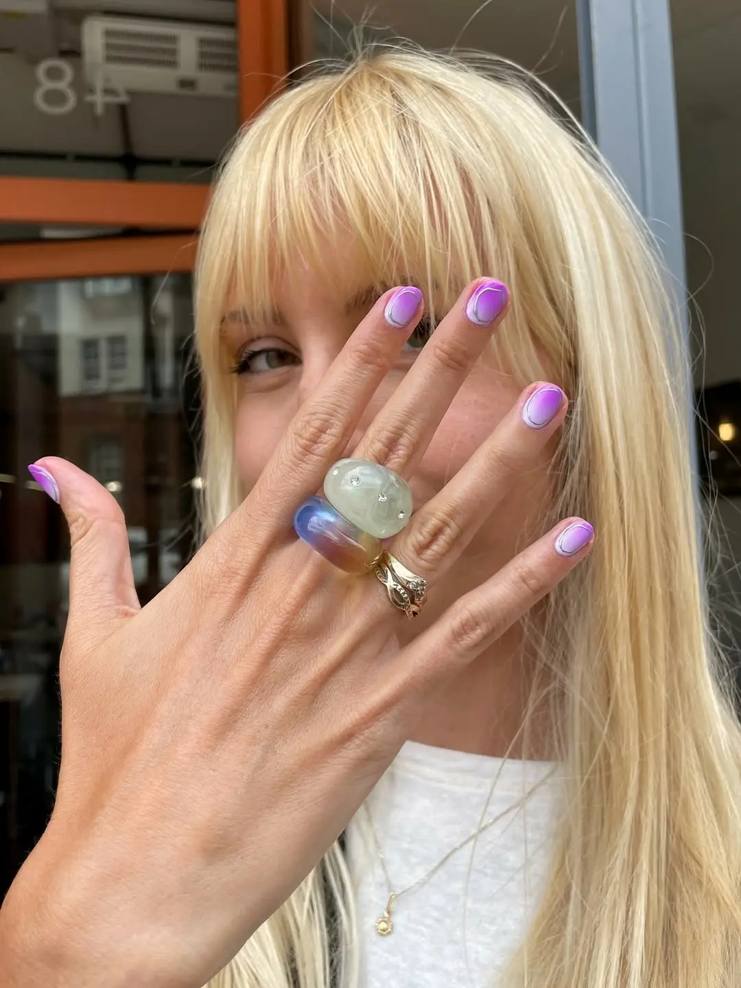 Stylish Ombre Nails in Purple Tones