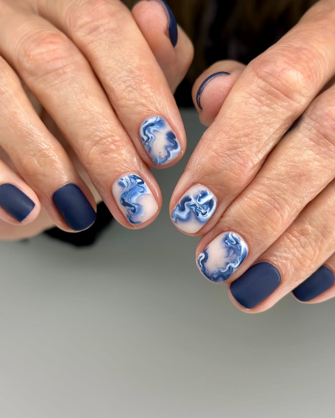 Stunning Blue and White Nail Art Design