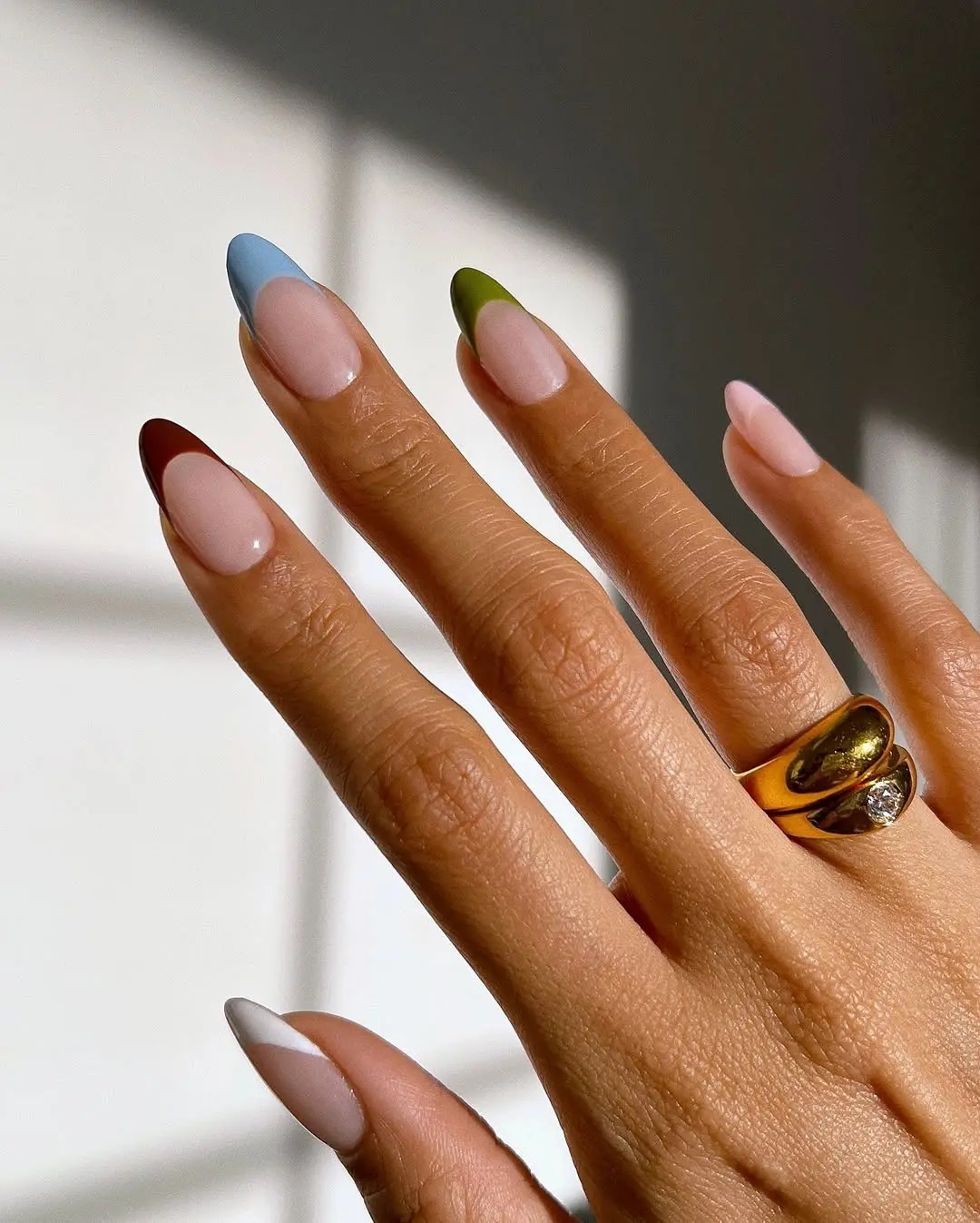Chic ombre nails with unique color accents