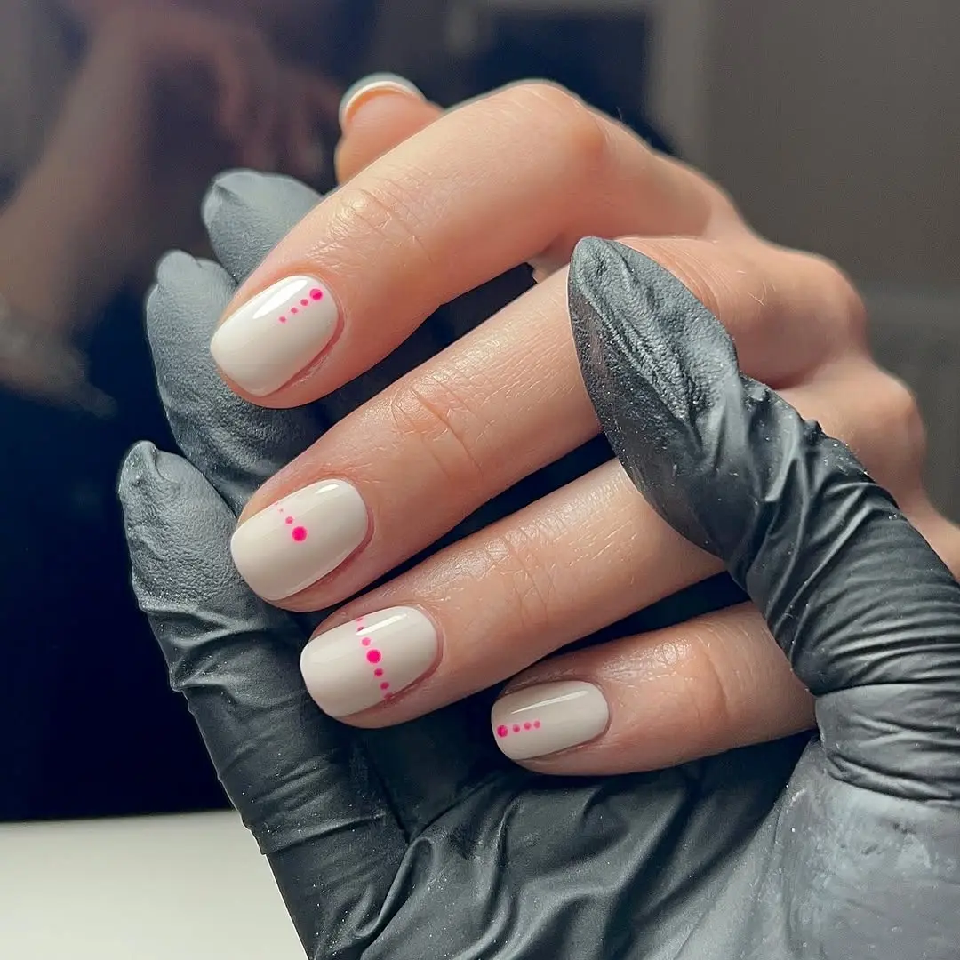 Chic Neutral Base with Pink Dot Accents