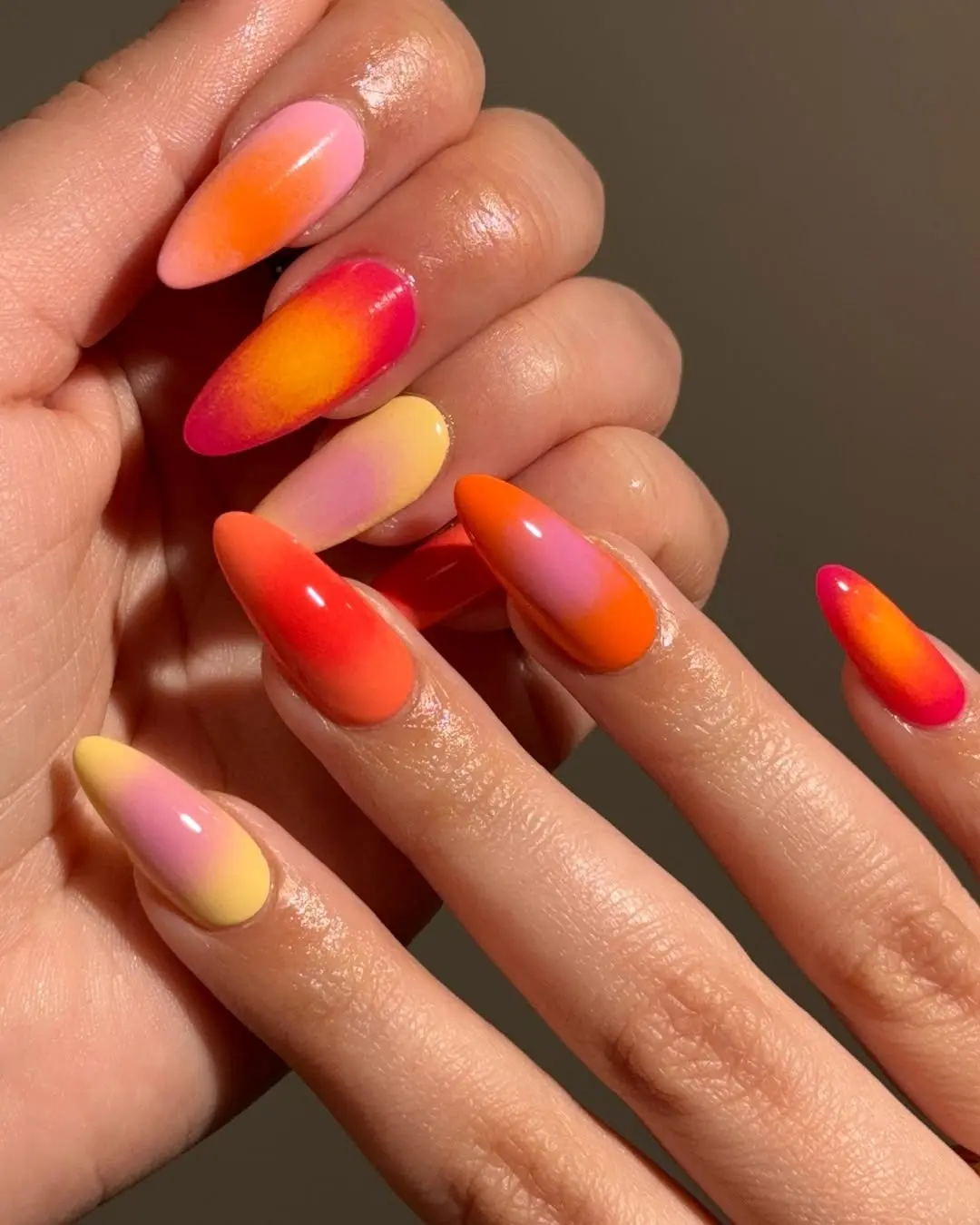 Stunning Vibrant Ombre Nail Art Design