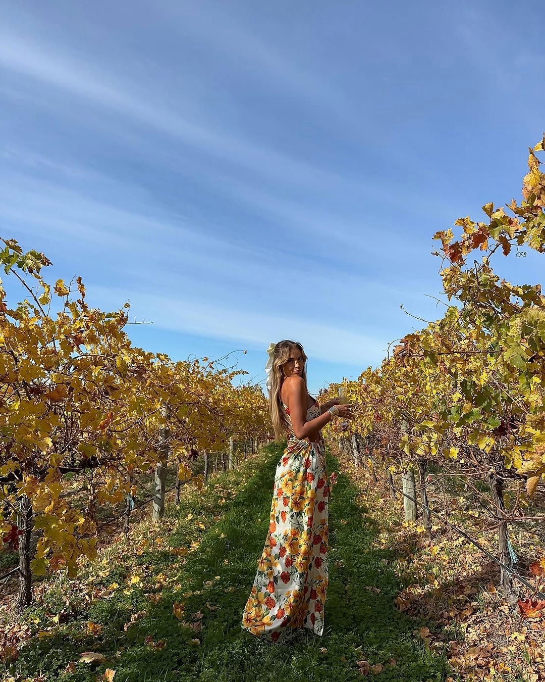 Chic Floral Dress Perfect for Winery Visits