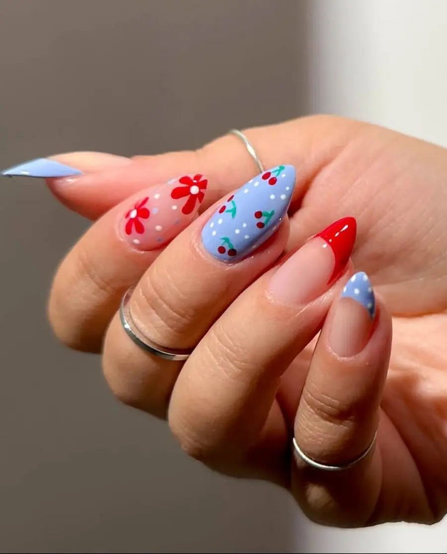 Festive and playful Fourth of July nails