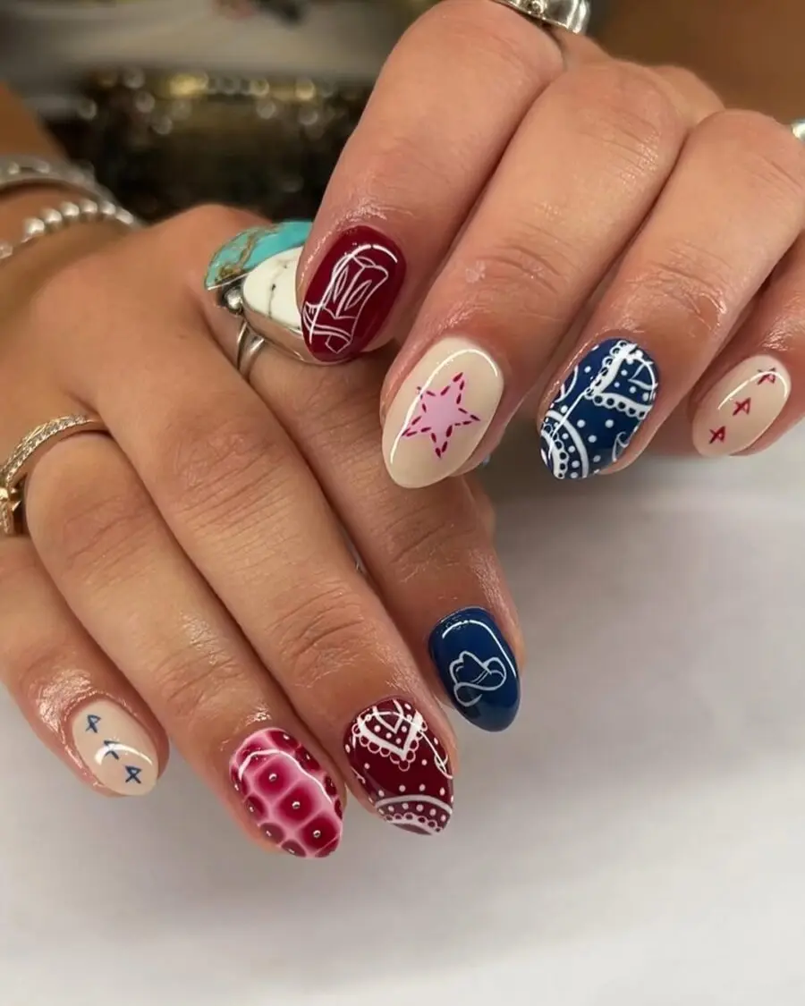 Festive nails with patriotic designs