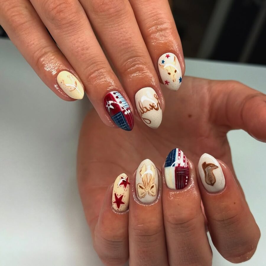 Festive 4th of July nail art design