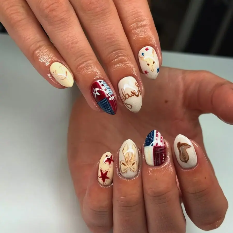 Festive 4th of July nail art design