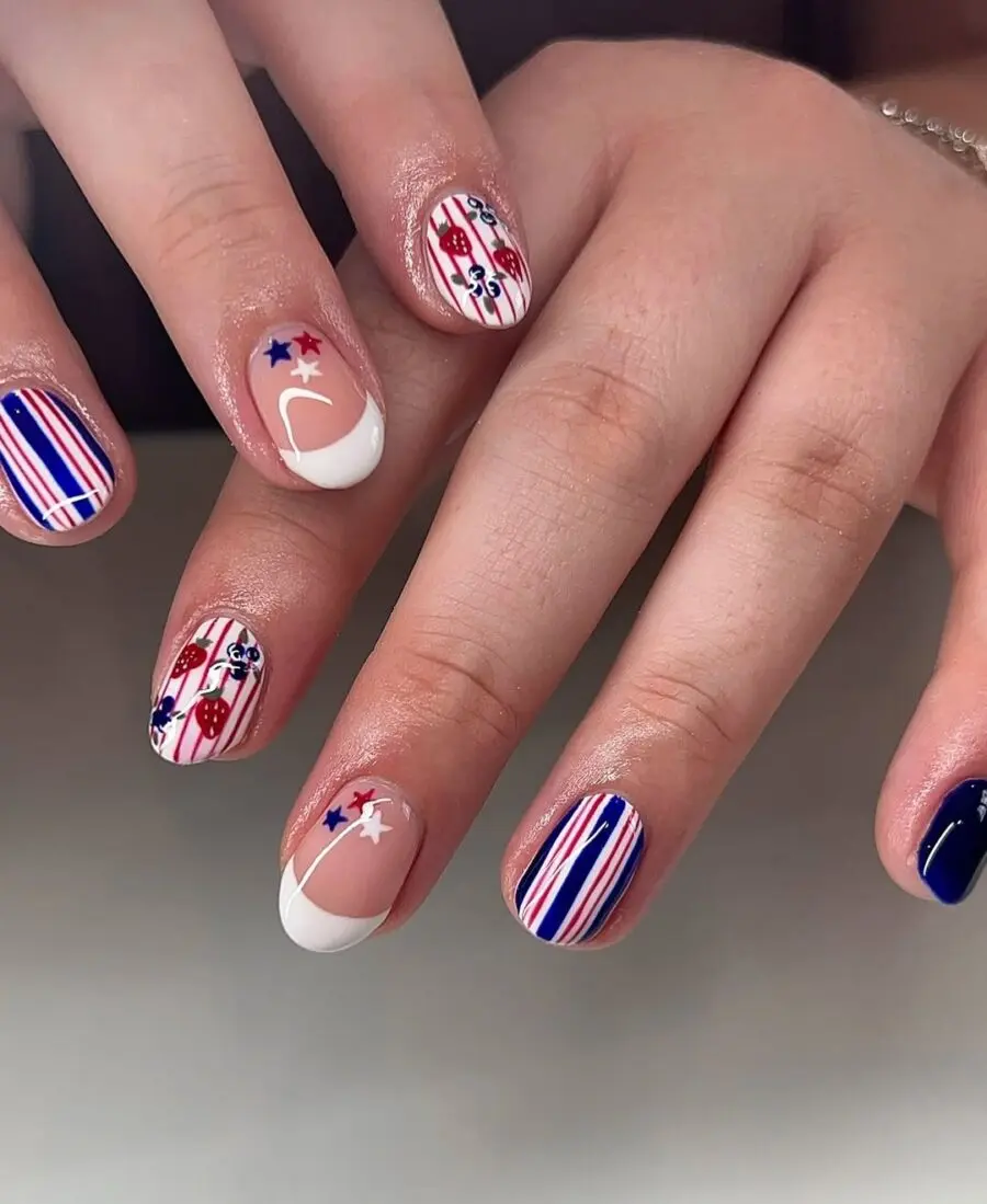 Festive nails for Independence Day celebration