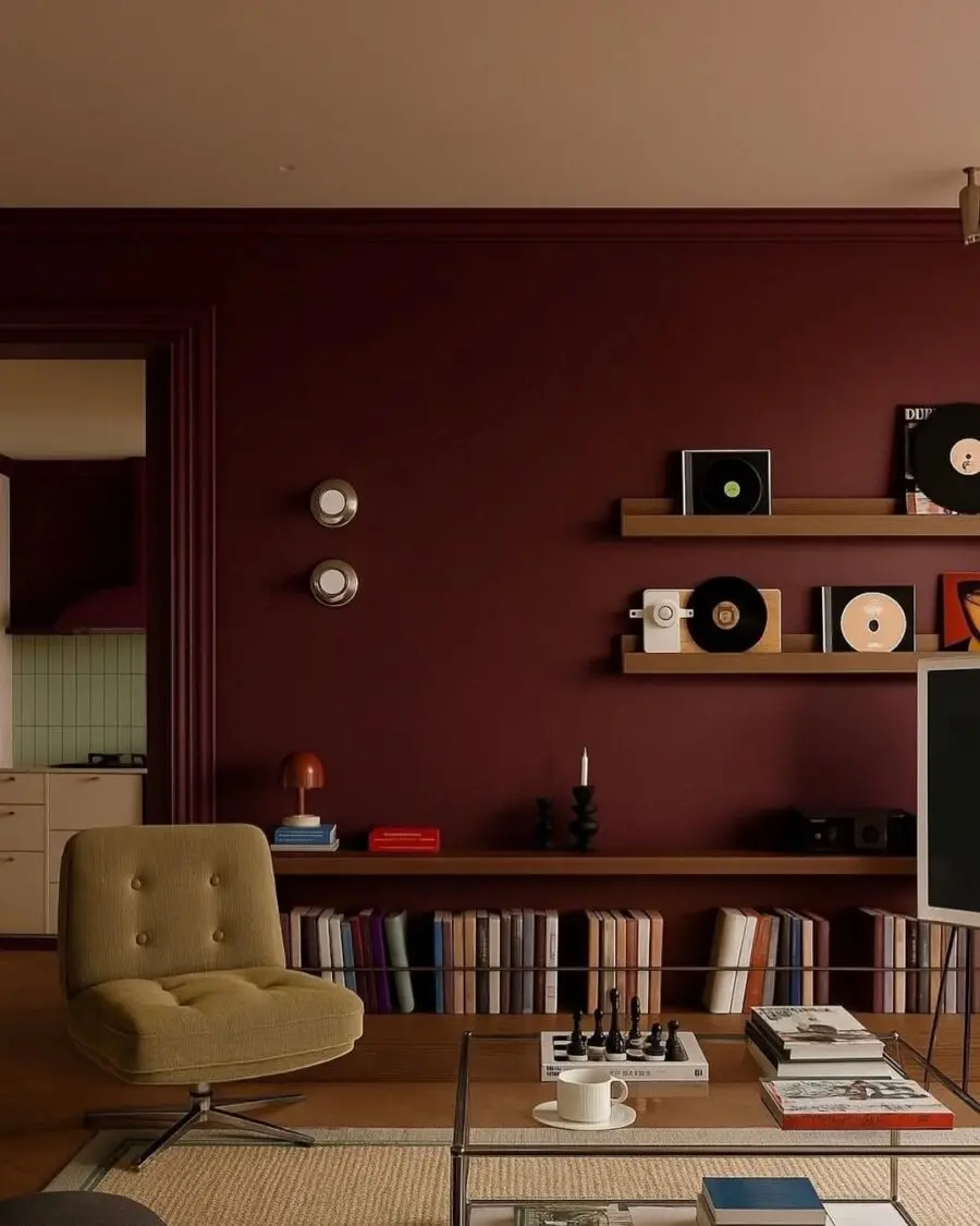 Chic Accent Wall with Warm Tones