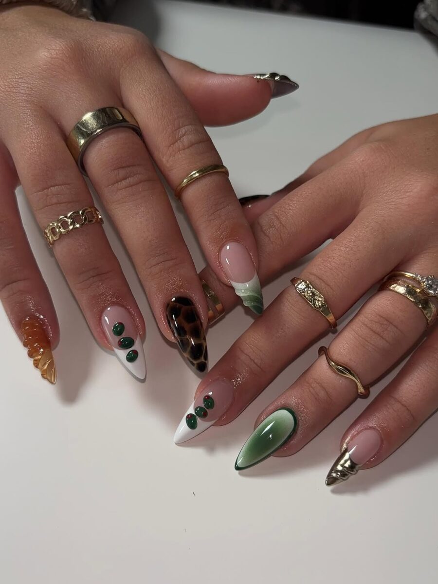 Trendy baddie nail design with unique accents