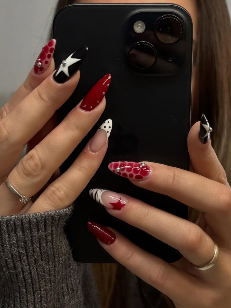 Trendy nails with bold colors and designs