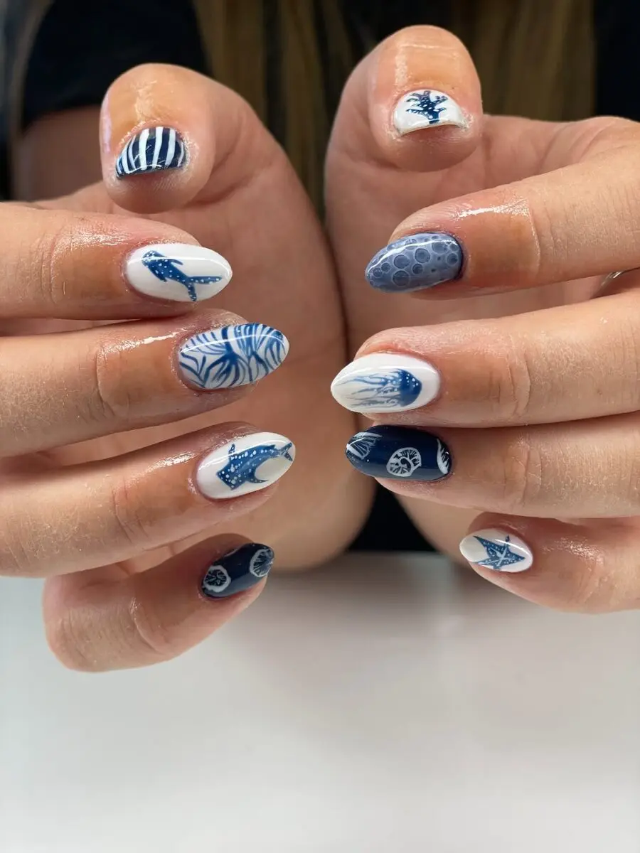 Stylish Beach-Themed Nail Art Inspiration